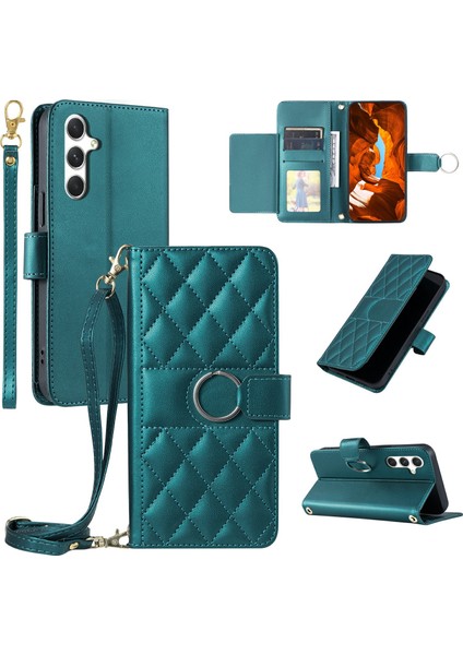 Samsung Galaxy A34 5g Crossbody Deri Kılıf Cüzdan Standı Eşkenar Dörtgen Kapak (Yurt Dışından)