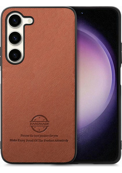 Samsung Galaxy S23 Plus Kumaş Doku Deri+Pc+Tpu Düşmeyi Önleyici Telefon Kapağı (Yurt Dışından)