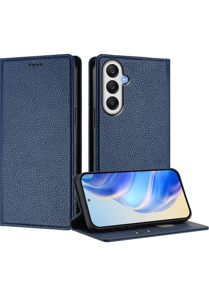 Samsung Galaxy A35 5g Cüzdan Kılıf Rfıd Engelleme Litchi Doku Deri Kapak (Yurt Dışından)