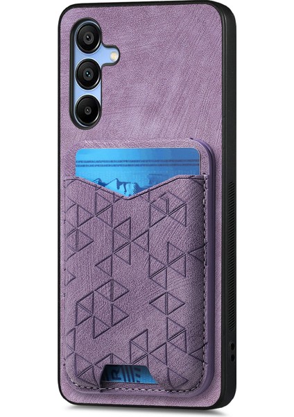 Samsung Galaxy A15 Kart Tutucu Çubuğu Deri Arka Kapak (Yurt Dışından)
