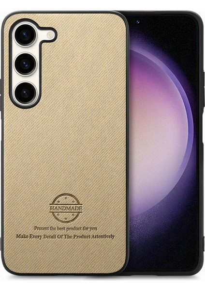 Samsung Galaxy S23 Plus Kumaş Doku Deri+Pc+Tpu Düşmeyi Önleyici Telefon Kapağı (Yurt Dışından)