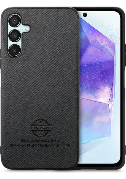 Samsung Galaxy A15 Kumaş Doku Deri+Pc+Tpu Düşmeyi Önleyici Telefon Kapağı (Yurt Dışından)