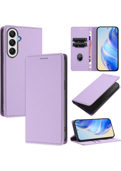 Samsung Galaxy A15 Cüzdan Rfıd Engelleme Litchi Doku Deri Kapak (Yurt Dışından)