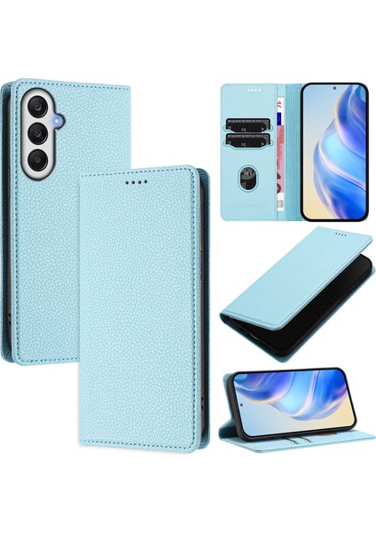 Samsung Galaxy A15 Cüzdan Rfıd Engelleme Litchi Doku Deri Kapak (Yurt Dışından)