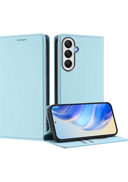 Samsung Galaxy A15 Cüzdan Rfıd Engelleme Litchi Doku Deri Kapak (Yurt Dışından)