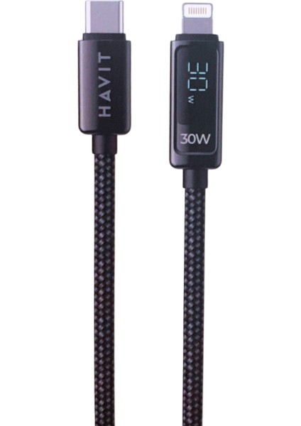 CB6246 PD30W Type-C To Lightning (Iphone) Göstergeli Şarj Kablosu