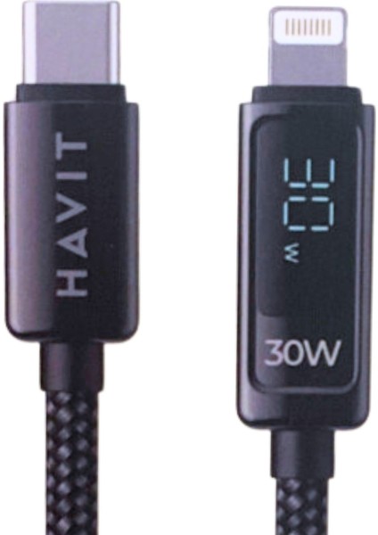 CB6246 PD30W Type-C To Lightning (Iphone) Göstergeli Şarj Kablosu