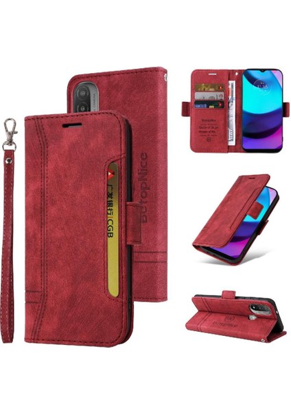 Motorola Moto E20/E30/E40 Kart Yuvaları Için Kılıf Cüzdan Kapak Kapak Tpu (Yurt Dışından)