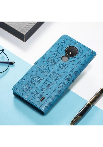 Nokia C21 Darbeye Karikatür Hayvanlar Için Kılıf Kapak Çevirin Deri Kılıf (Yurt Dışından) indirimleri