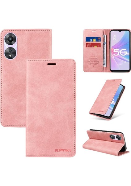 Oppo A78 5g Manyetik Folio Cüzdan Koruyucu Pu Deri Kılıf (Yurt Dışından)