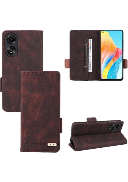 Oppo A78 4g Tam Koruma Deri Için Kılıf Folio Flip Case Kart Kapak (Yurt Dışından)
