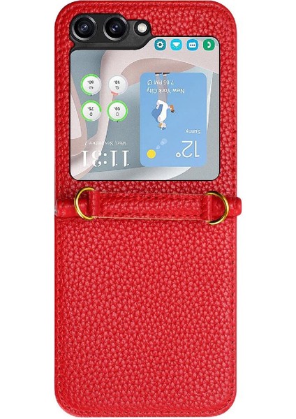 Telefon Kılıfı Için Samsung Galaxy Z Flip 5 Cüzdan Flip Folio Litchi Desen Pu (Yurt Dışından) indirimleri