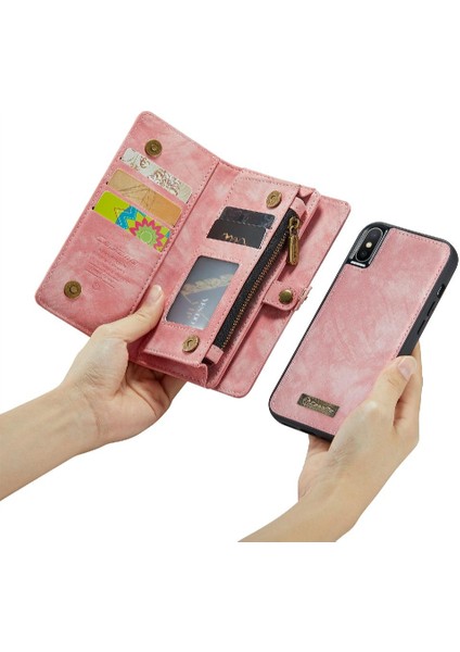 Apple iPhone Için Kılıf X/xs Cüzdan Kapak Güçlü Manyetik Ayrılabilir ile Üç Katlı (Yurt Dışından) modelleri
