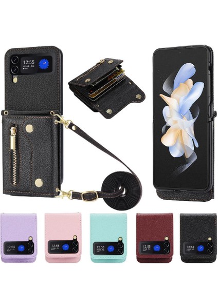 Samsung Galaxy Z Flip 4 Uzun Kayış Hafif Kart Yuvaları Mini (Yurt Dışından)