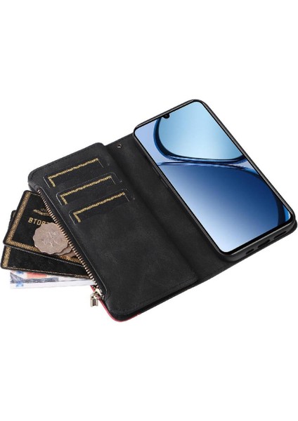 Realme C61 Fermuar Cüzdan Tarzı Kickstand Koruyucu Dokuz Kart (Yurt Dışından) modelleri