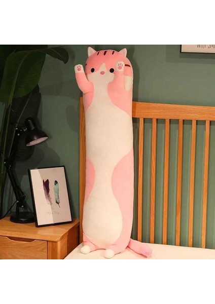Sevimli Yumuşak Uzun Kedi Yastık Peluş Doğum Günü Hediyesi 50 cm