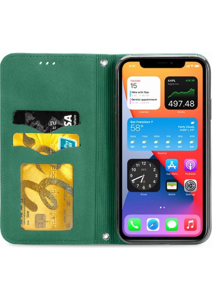Apple iPhone 12 Için Kılıf Mini Deri Kılıf Basit Iş Darbeye Çevir (Yurt Dışından)