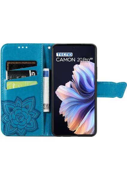 Tecno Camon 20 Pro 5g Iş Kelebek Kanat Cüzdan Için Kılıf (Yurt Dışından)
