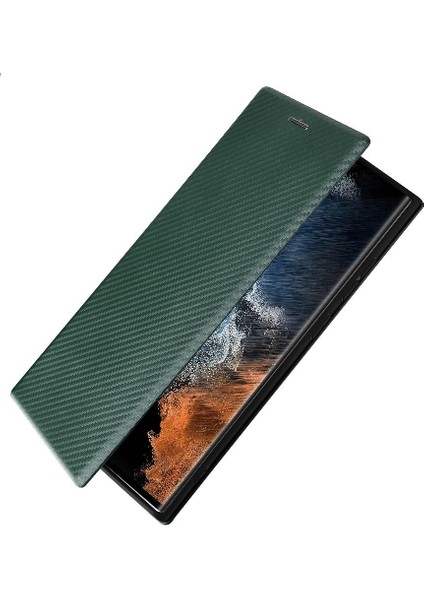 Samsung Galaxy S22 Ultra Deri Folio Flip Case Kart Ekleme Için Kılıf (Yurt Dışından) modelleri