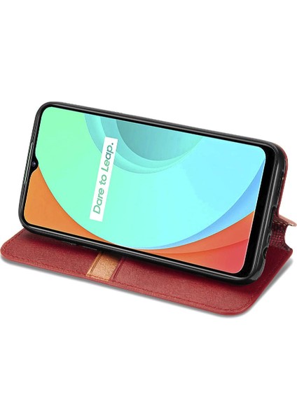Oppo Realme C11 Cüzdan Fonksiyonu Flip Kapak Için Kılıf Zarif Iş (Yurt Dışından)