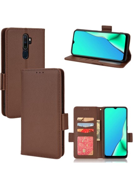 Oppo A5 Için Kılıf 2020/A9 2020 Pu Deri Cüzdan Kart Yuvaları Tutucu Yan (Yurt Dışından)