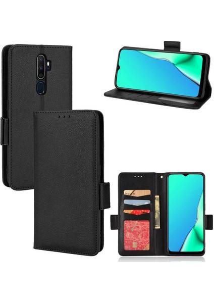 Oppo A5 Için Kılıf 2020/A9 2020 Pu Deri Cüzdan Kart Yuvaları Tutucu Yan (Yurt Dışından)
