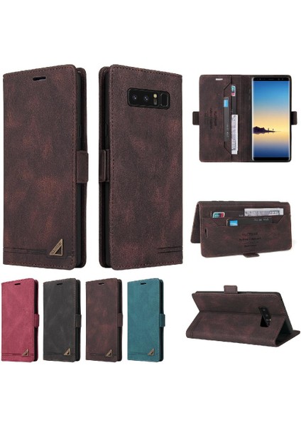 Samsung Galaxy Note8 Iki Kart Yuvaları Premium Deri Kickstand Için Kılıf (Yurt Dışından)