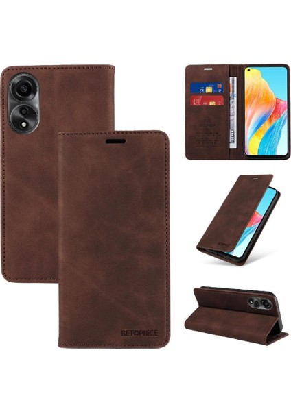 Oppo A78 4g Için Kılıf Folio Cüzdan Manyetik Koruyucu Pu Deri (Yurt Dışından)