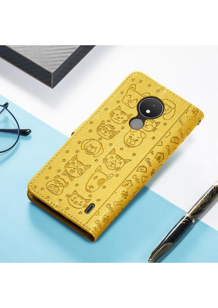 Nokia C21 Darbeye Karikatür Hayvanlar Için Kılıf Kapak Çevirin Deri Kılıf (Yurt Dışından) indirimleri