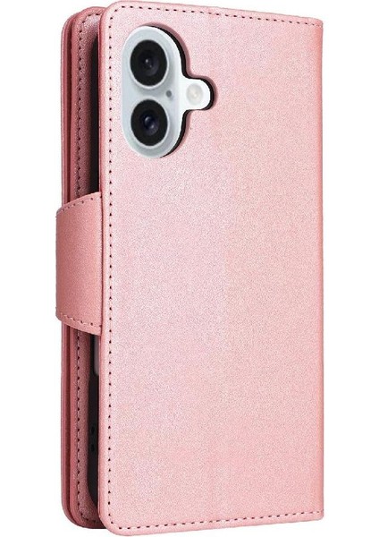 Apple iPhone 16 Için Kılıf Artı El Kayışı ile Fermuar Cüzdan Kapak Manyetik Kart (Yurt Dışından) modelleri