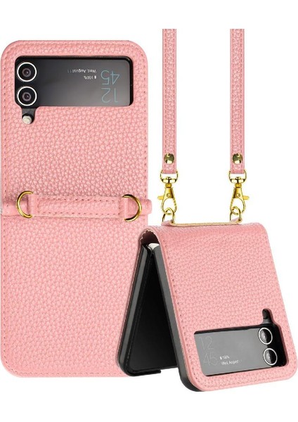 Telefon Kılıfı Için Samsung Galaxy Z Flip 4 Pu Deri Cüzdan Flip Folio Kart (Yurt Dışından)