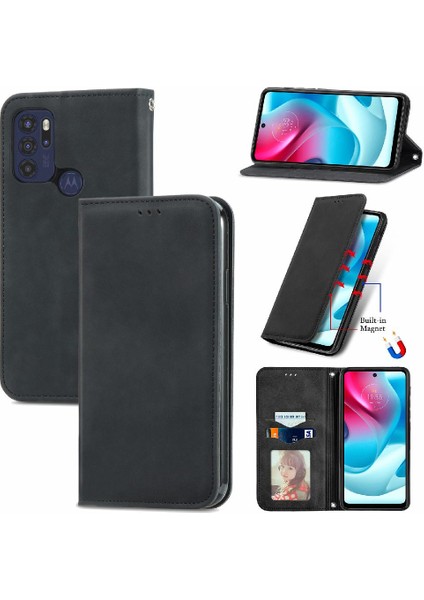 Moto G60S Basit Iş Kılıf Fermuar Cüzdan Kordon Için Kılıf (Yurt Dışından)