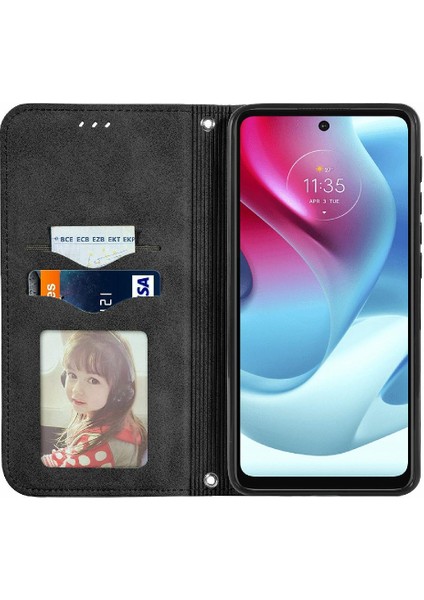 Moto G60S Basit Iş Kılıf Fermuar Cüzdan Kordon Için Kılıf (Yurt Dışından)