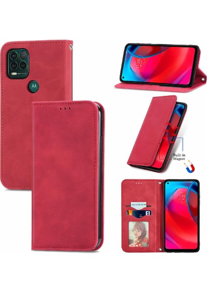 Moto G Stylus 5g Aşk Cüzdan Kılıf Fermuar Kordon Için Kılıf (Yurt Dışından)