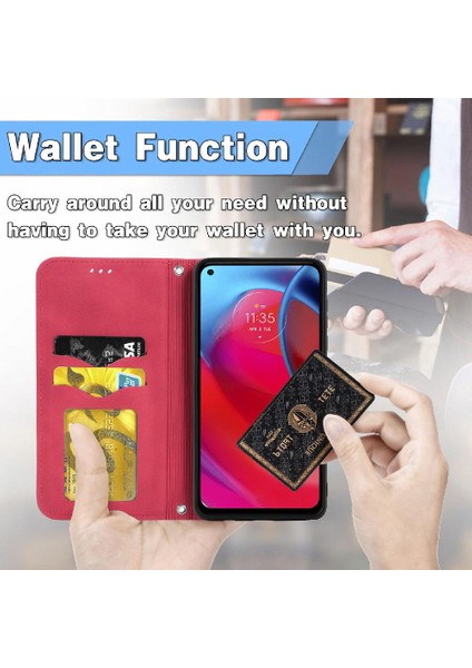 Moto G Stylus 5g Aşk Cüzdan Kılıf Fermuar Kordon Için Kılıf (Yurt Dışından)