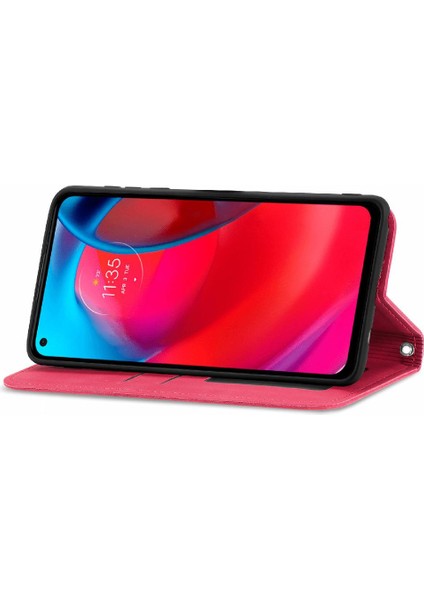Moto G Stylus 5g Aşk Cüzdan Kılıf Fermuar Kordon Için Kılıf (Yurt Dışından)