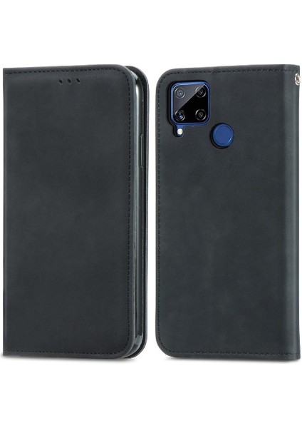 Realme C15 Kordon Basit Iş Fermuar Deri Çanta Cüzdan (Yurt Dışından) indirimleri