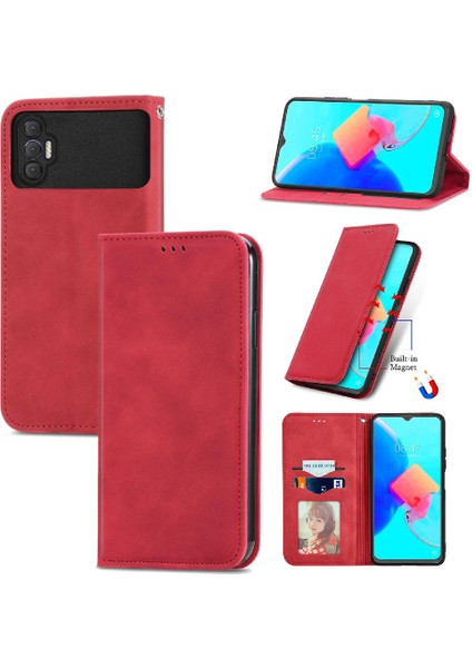 Tecno Spark 8p Kordon Deri Çanta Basit Iş Fermuar Için Kılıf (Yurt Dışından)
