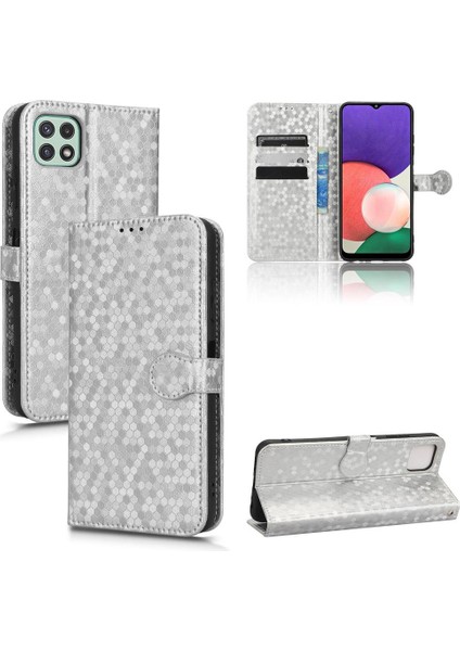 Samsung Galaxy A22 5g Için Kılıf Deri Cüzdan Kapak Geometrik Desen (Yurt Dışından)