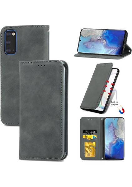 Samsung S20 Darbeye Basit Iş Deri Kılıf Kapak Çevirin (Yurt Dışından)