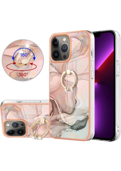 Apple iPhone 13 Için Kılıf Pro Max Mermer Darbeye Tpu Silikon 360 &deg; Dönebilir (Yurt Dışından)