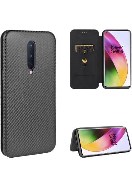 Kart ile Oneplus 8 Deri Folio Flip Case Tam Koruma Için Kılıf (Yurt Dışından)