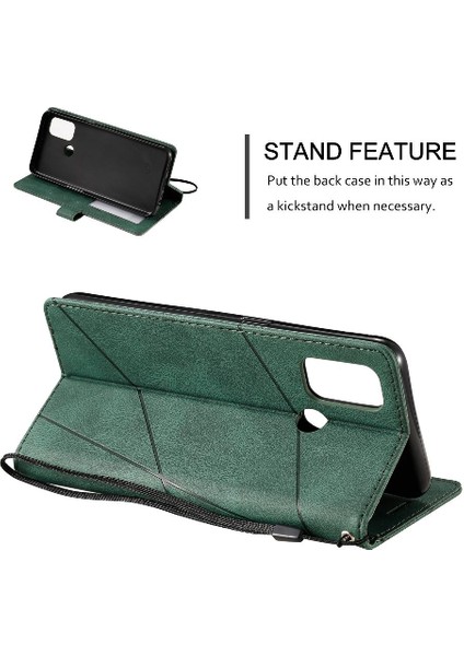 Oppo A53 2020 Kart Tutucu Için Kickstand Manyetik Darbeye Cüzdan Pu (Yurt Dışından) modelleri
