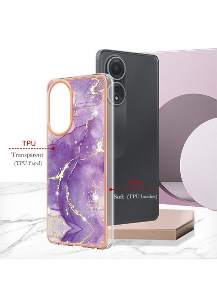 Oppo A58 4g Ince Tpu Mermer Desen Koruma Yumuşak Tampon Için Kılıf (Yurt Dışından)
