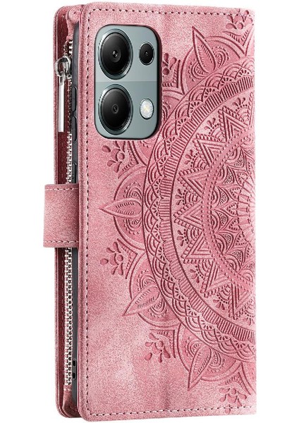 Xiaomi Redmi NOTE13 4g Kırmızı Dikey Çizgili Yüksek Kaliteli Pu (Yurt Dışından)