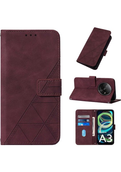 Xiaomi Redmi A3 Flip Folio Kitap Koruyucu Kredi Kartı Tutucu Pu (Yurt Dışından)