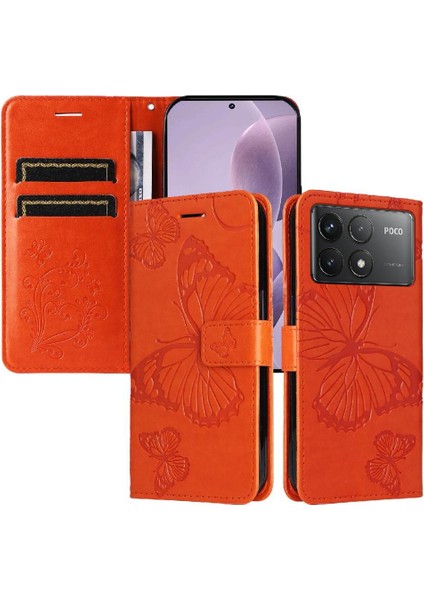 Kart Yuvası Standı ile Xiaomi Redmi K70 Pu Deri Kılıf Kickstand Çevirin (Yurt Dışından) modelleri