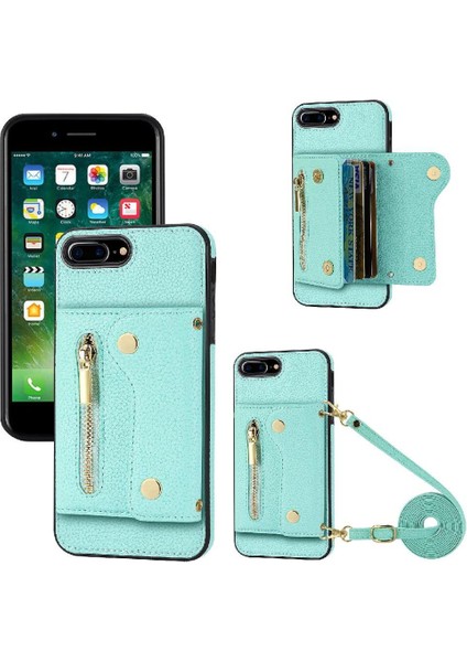 Apple iPhone 7 Için Kılıf Artı/8 Artı Kart Yuvaları Uzun Kayış Hafif Mini (Yurt Dışından)