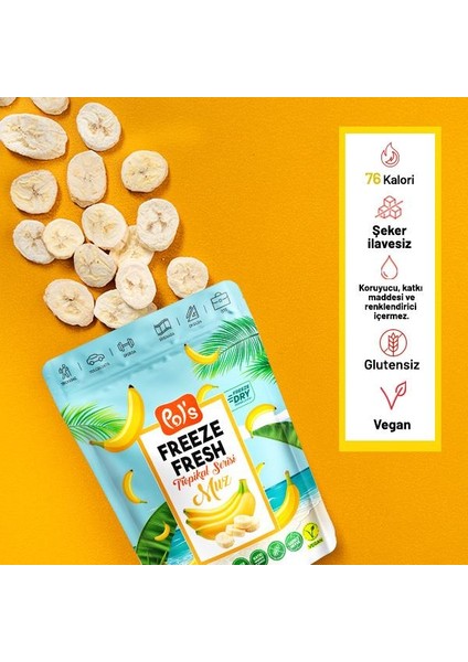 Freeze Fresh Muz 20 G x 3 Adet Freeze Dry Dondurularak Kurutulmuş Meyve