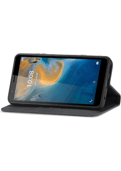 Zte Blade Case Fermuar Deri Kılıf Basit Iş Kordon (Yurt Dışından)